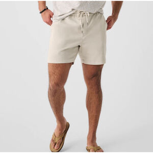 Faherty NWT Mens Drawstring Cord Shorts 6” Corduroy Stone XL Chino Pull On $128